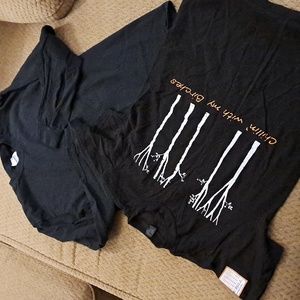 Chillin with my Birches Small Short Sleeve Shirt & Solid Black Long Sleeve Shirt